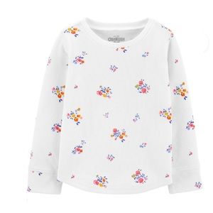 Scoop hem floral thermal top